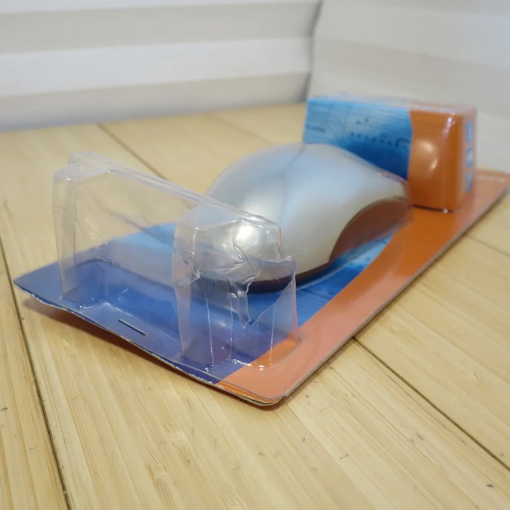 NOS‎ Vintage E-power PS2 Optical Mouse 800 DPI with Scroll Wheel - Silver & Red